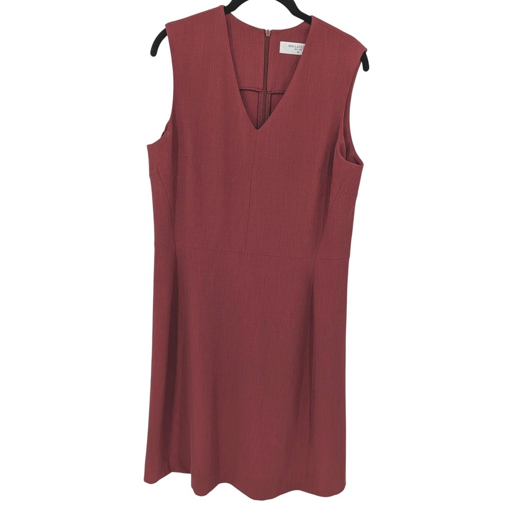 MM LaFleur Dress Womens‎ 16 Maroon Red Sleeveless V-Neck Sheath Professional